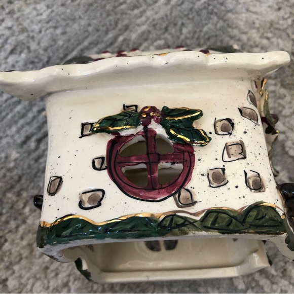 Blue Sky Clayworks “Holly Berry House” 2001 Heather Goldminc Tea Light No Base - Picture 13 of 14